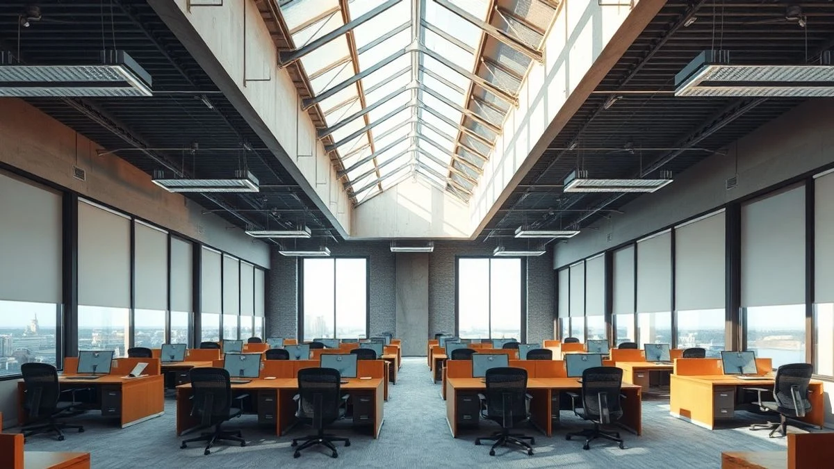 Imagen ilustrativa: interior de una oficina de empleo vacía con mostradores y luz natural