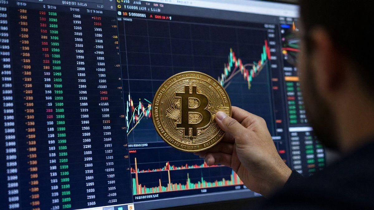 Imagen ilustrativa: representación genérica de un mercado financiero con gráficos y activos digitales relacionados con la tokenización.