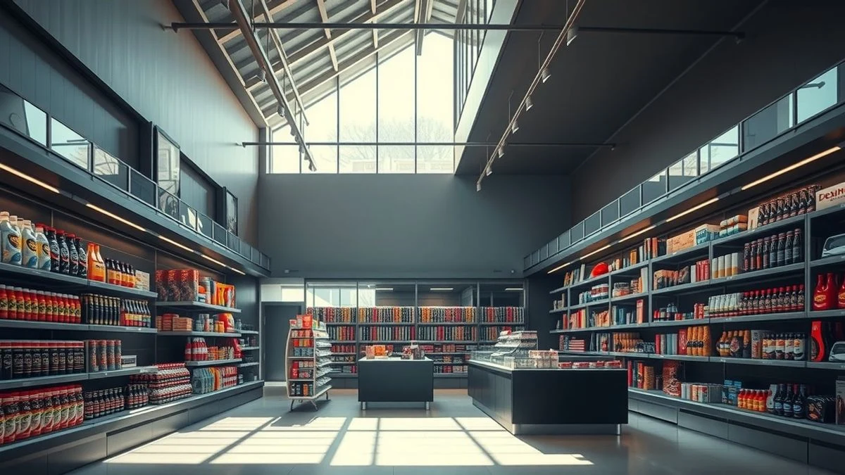 Imagen ilustrativa: interior de una tienda de descuentos con estanterías de productos y luz natural entrando por una ventana lateral.