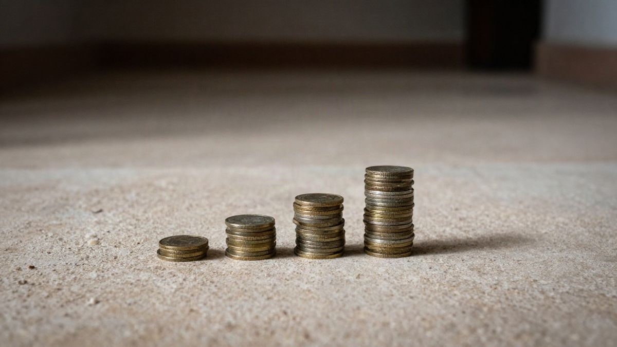 Illustrative image: a financial chart in an empty office setting, representing market growth and recovery.