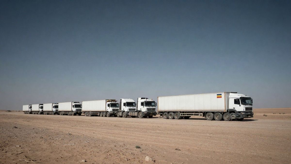 Imagen ilustrativa: una larga tubería que se extiende por un paisaje desértico bajo un cielo amplio, simbolizando el transporte de petróleo