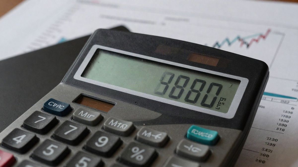 Illustrative image: a close-up of a calculator with rising financial data, representing the increase in labour and salary costs in Spain.