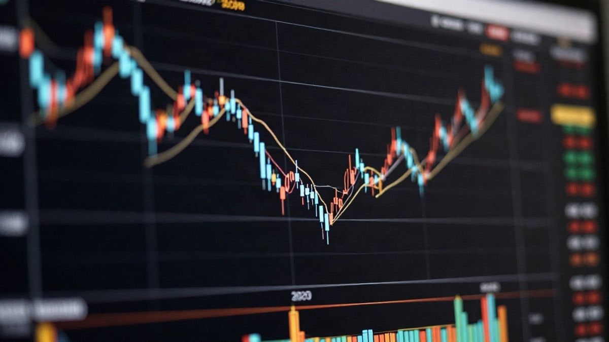 Imagen ilustrativa: gráfico de fluctuaciones del mercado de valores en un entorno financiero, sin personas ni textos identificables.