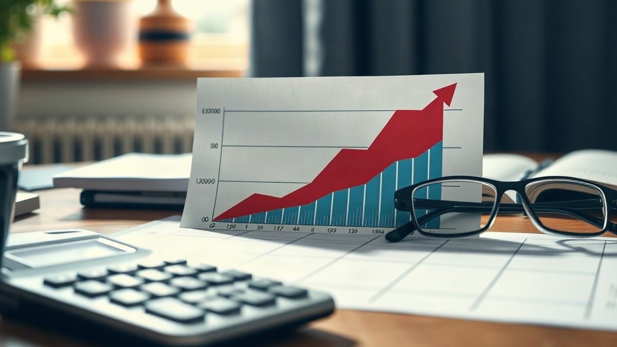 Imagen ilustrativa: gráfico demográfico con líneas de población envejecida y activa sobre una mesa de trabajo