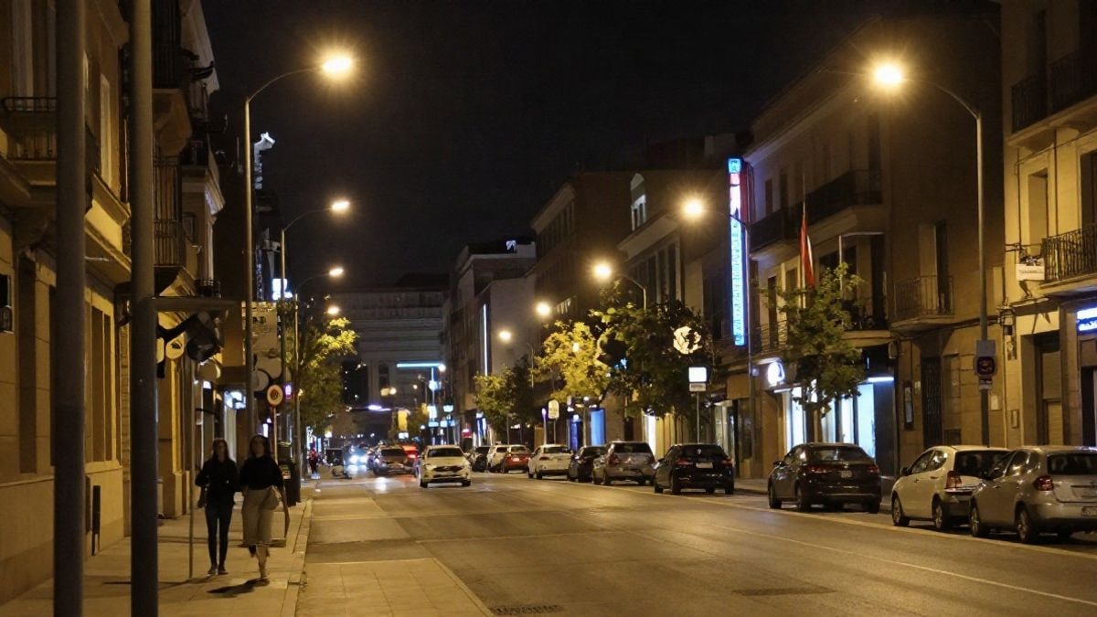 Imagen ilustrativa: escena nocturna de una ciudad con luces artificiales, reflejando el impacto de los desastres naturales y el cambio climático.