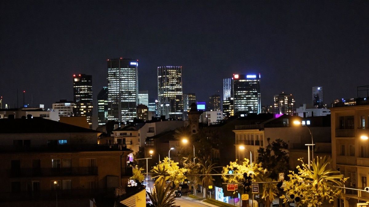 Imagen ilustrativa: vista nocturna de una ciudad iluminada con luces artificiales, representando el entorno tecnológico.