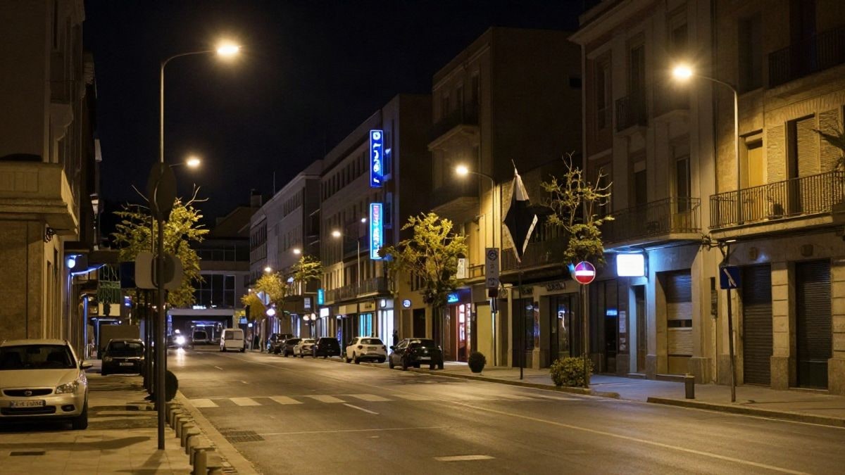 Imagen ilustrativa: escena nocturna de un entorno empresarial genérico con luz artificial, sin personas ni elementos identificables.
