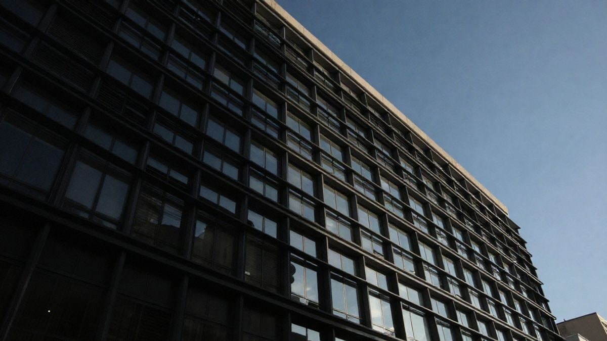 Imagen ilustrativa: vista de un edificio moderno en un entorno laboral, con cielo azul de fondo, sin personas ni elementos identificables.