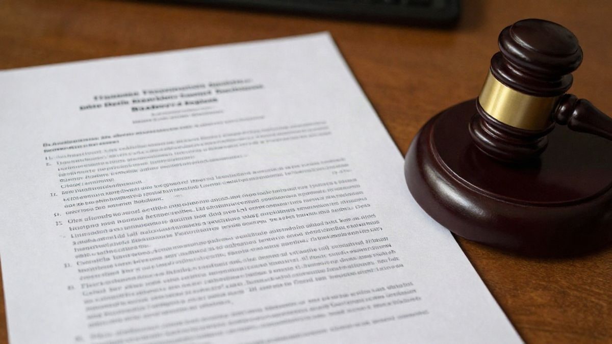 Illustrative image: legal documents on a table with a gavel, symbolising litigation.