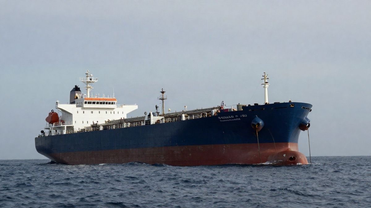 Imagen ilustrativa: un petrolero en el mar bajo un cielo despejado, simbolizando el sector del transporte marítimo de petróleo.