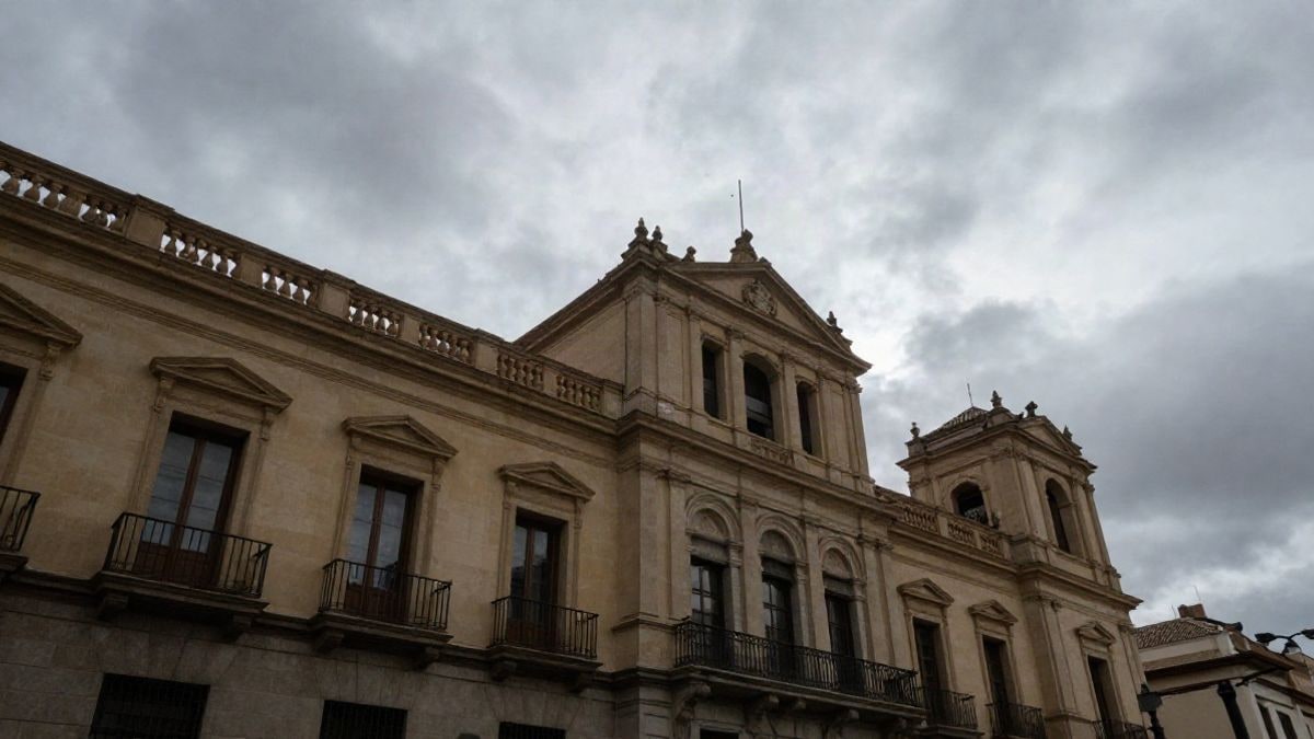 Illustrative image: view of a public building with a cloudy sky in the background, representing the context of public spending control in the UK.