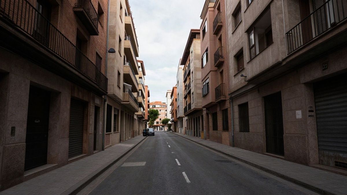Illustrative image: view of empty urban residential buildings on a deserted street, reflecting the housing crisis in the city.