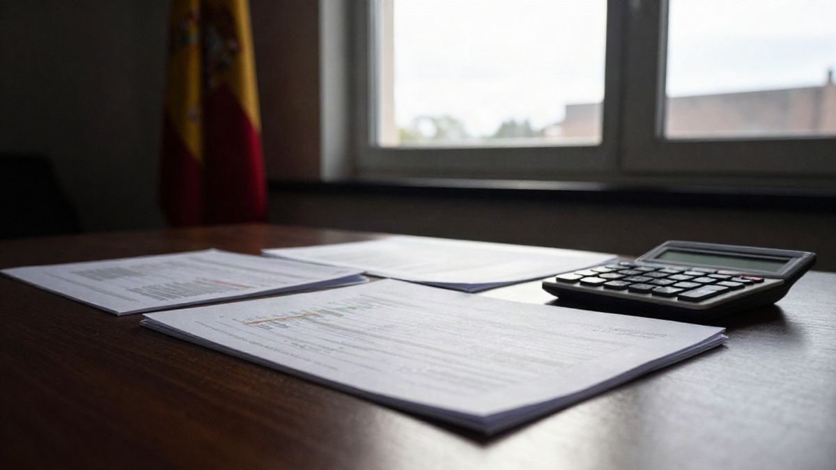 Imagen ilustrativa: escena de oficina con documentos financieros sobre una mesa y luz natural, sin personas ni elementos identificables.