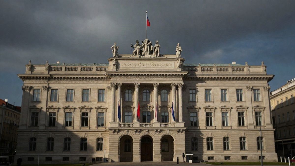 Illustrative image: government building in a European city, with a political atmosphere.