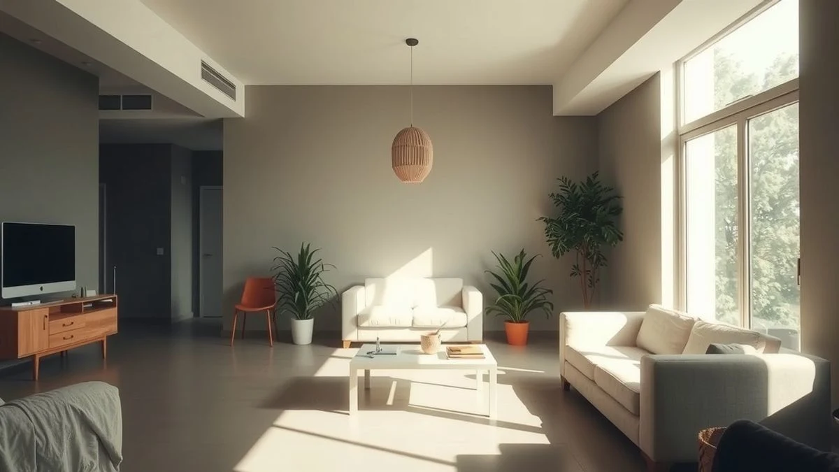 Imagen ilustrativa: salón vacío con luz de ventana lateral, sin personas, ambiente tranquilo y doméstico