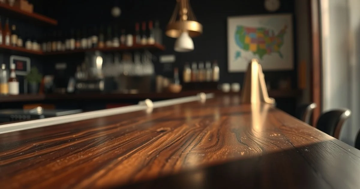 Lingote de oro sobre superficie de madera oscura con luz natural y reflejos suaves