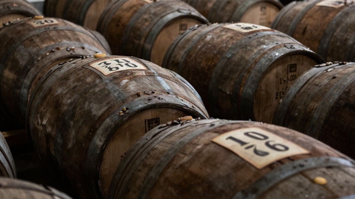 Illustrative image: oil barrels with fluctuating price tags in a market environment